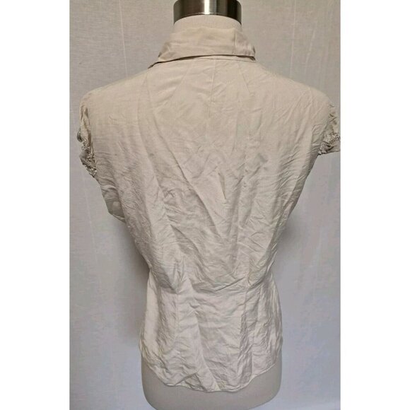 1940s ? Vintage Womens Ivory Blouse Button Up Shirt - Picture 4 of 10